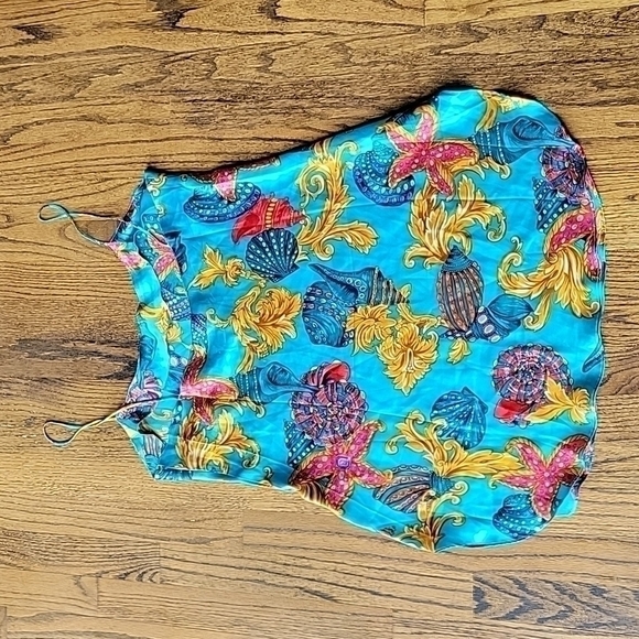 Sarah Spencer Vintage 90s Silk Turquoise Slip Dress Y2K - Picture 8 of 17